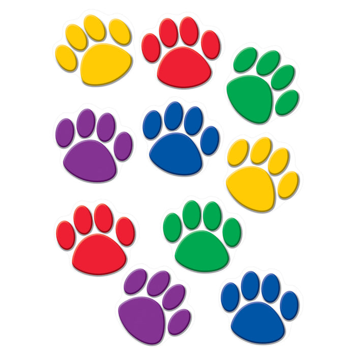 Colorful Paw Print Accents, 30 Per Pack, 3 Packs