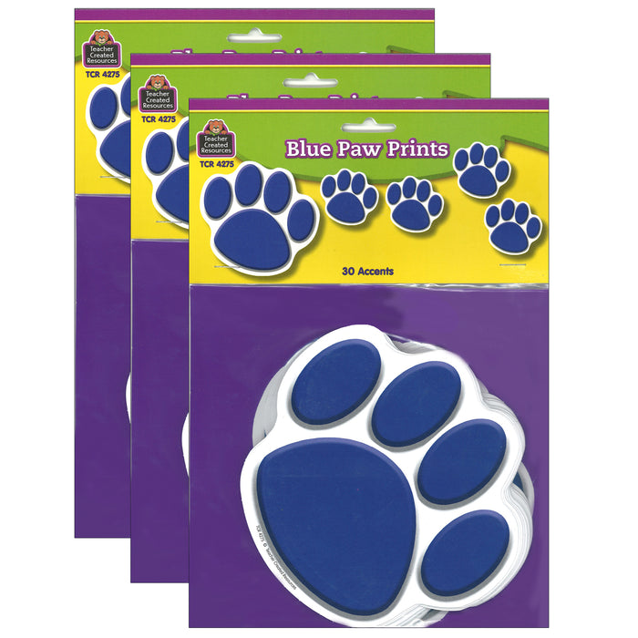 Blue Paw Prints Accents, 30 Per Pack, 3 Packs