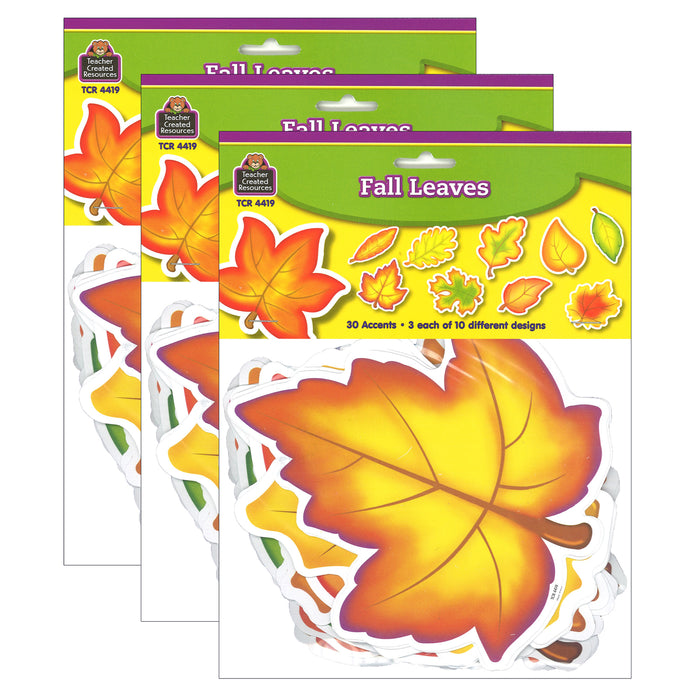 Fall Leaves Accents, 30 Per Pack, 3 Packs