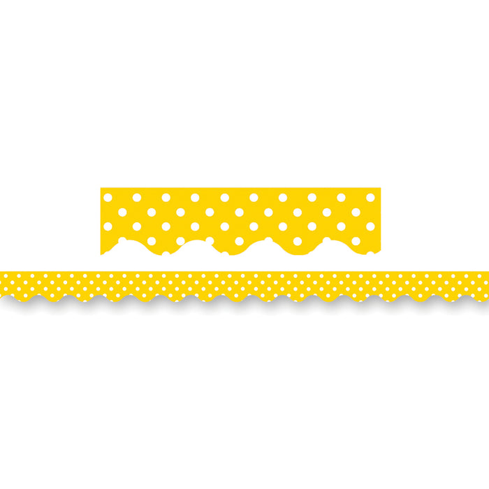 Yellow Mini Polka Dots Border Trim, 35 Feet Per Pack, 6 Packs