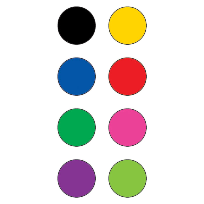 Colorful Circles Mini Stickers, 3-8" Diameter, 528 Per Pack, 12 Packs