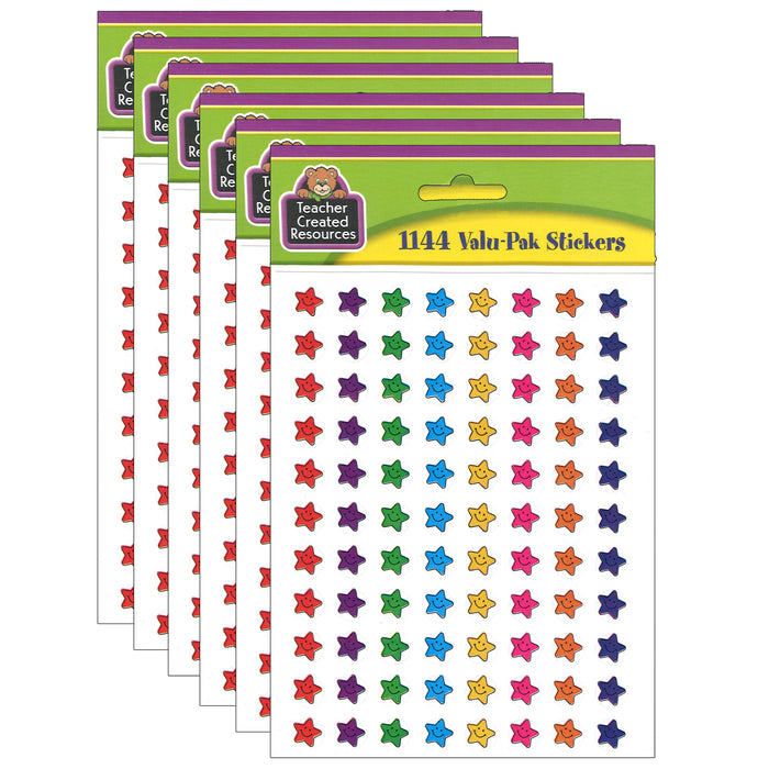 Mini Smiley Stars Valu-Pak Stickers, 1144 Per Pack, 6 Packs