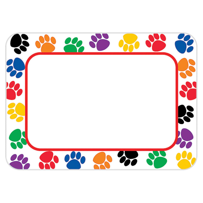 Colorful Paw Prints Name Tags, 36 Per Pack, 6 Packs