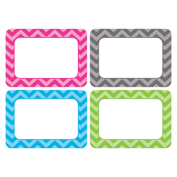Chevron Name Tags, Assorted, 36 Per Pack, 6 Packs