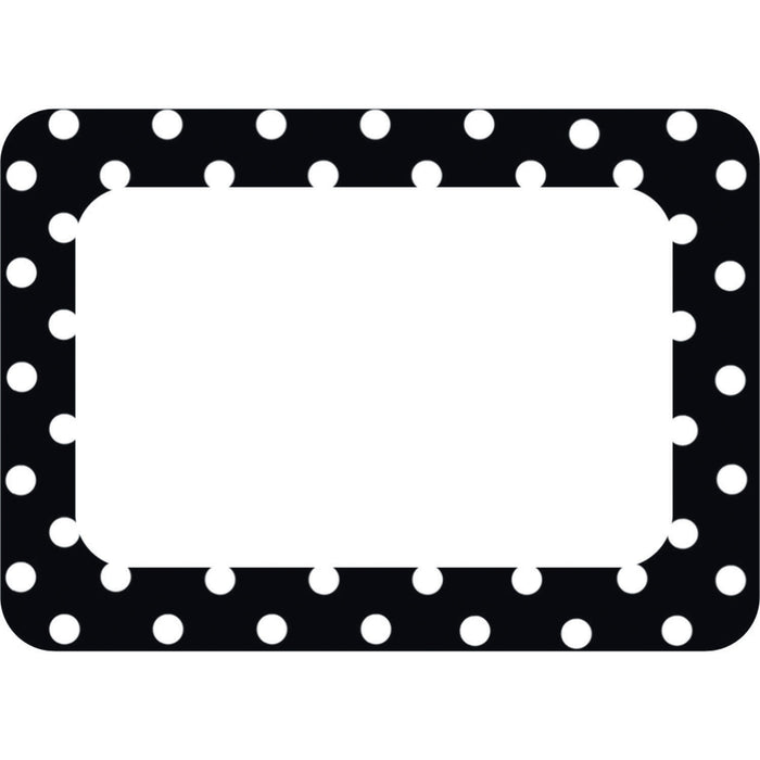 Black Polka Dots 2 Name Tags-Labels, 36 Per Pack, 6 Packs