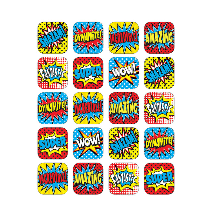 Superhero Stickers, 1", 120 Per Pack, 12 Packs