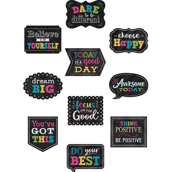 Chalkboard Brights Positive Sayings Accents, 30 Per Pack, 3 Packs