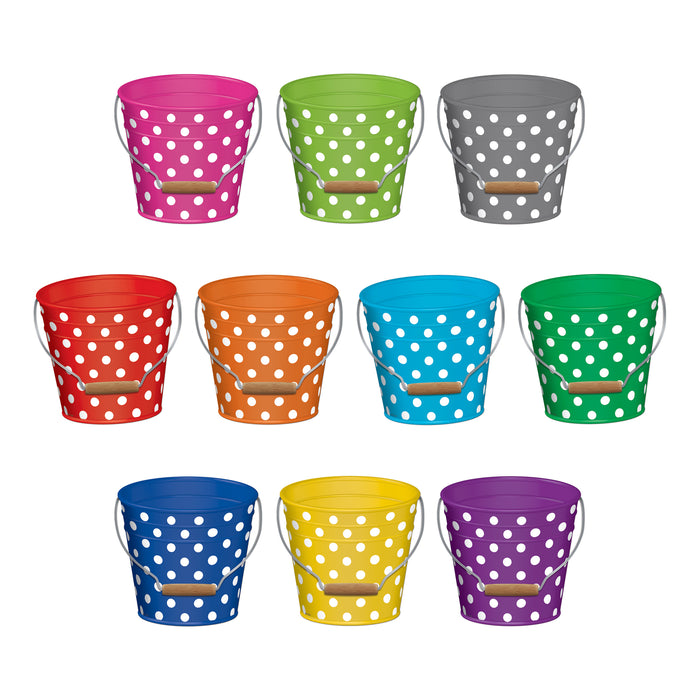 Polka Dots Buckets Accents, 30 Per Pack, 3 Packs