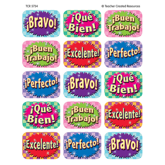 Good Work (Spanish) Jumbo Stickers, 90 Per Pack, 12 Packs
