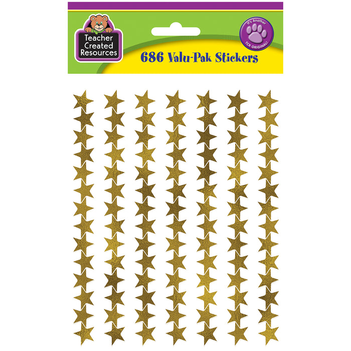 Gold Foil Star Stickers Valu-Pak, 686 Per Pack, 6 Packs