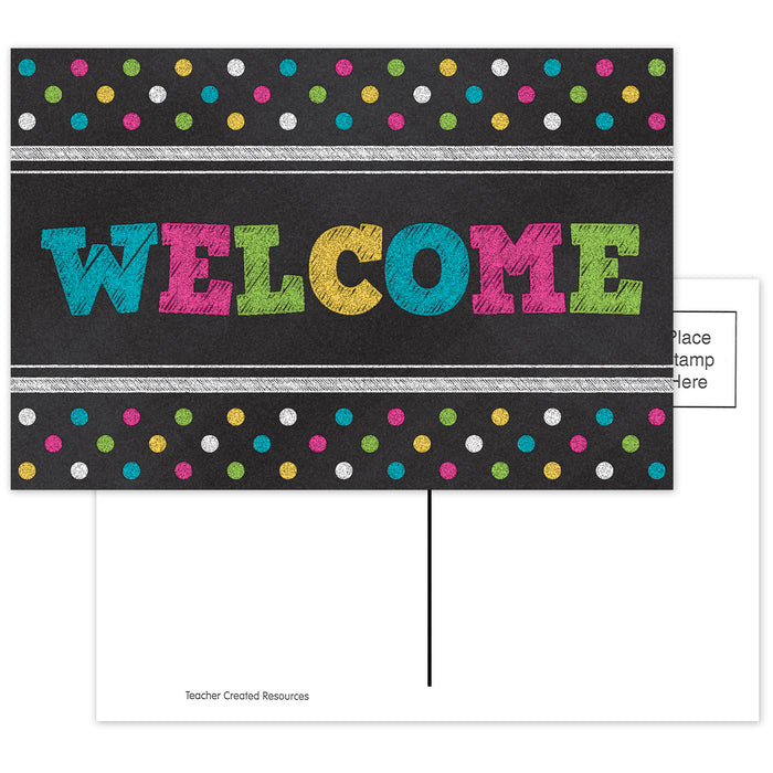 Chalkboard Brights Welcome Postcards, 30 Per Pack, 6 Packs