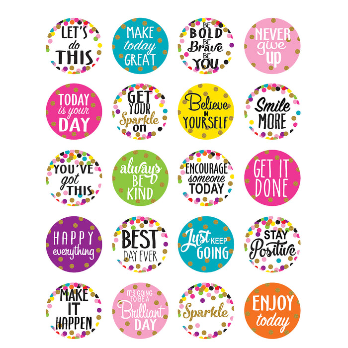 Confetti Words to Inspire Stickers, 120 Stickers Per Pack, 12 Packs