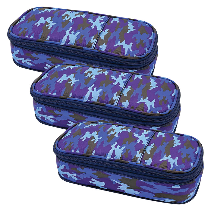 Blue Camo Pencil Case, Pack of 3