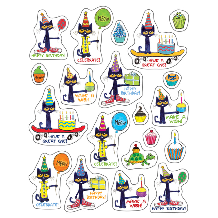 Pete the Cat® Happy Birthday Stickers, 120 Per Pack, 12 Packs
