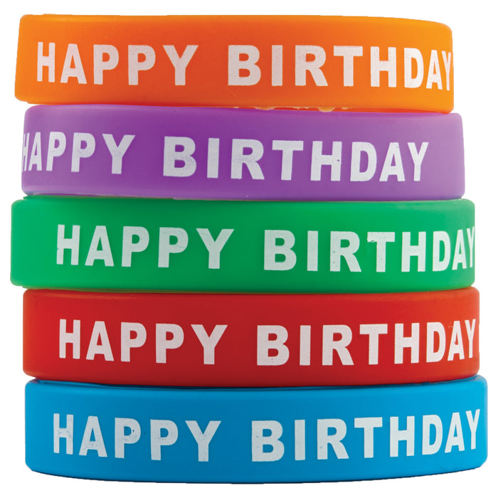 Happy Birthday Wristbands, 10 Per Pack, 6 Packs