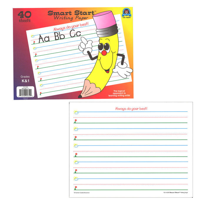 Smart Start K-1 Writing Paper: 40 Sheet Tablet, Pack of 3