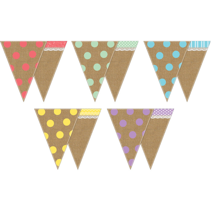 Shabby Chic Double-Sided Pennants, 16 Per Pack, 3 Packs