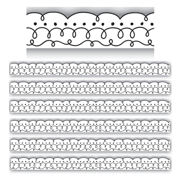 Squiggles and Dots Die-Cut Border Trim, 35 Feet Per Pack, 6 Packs