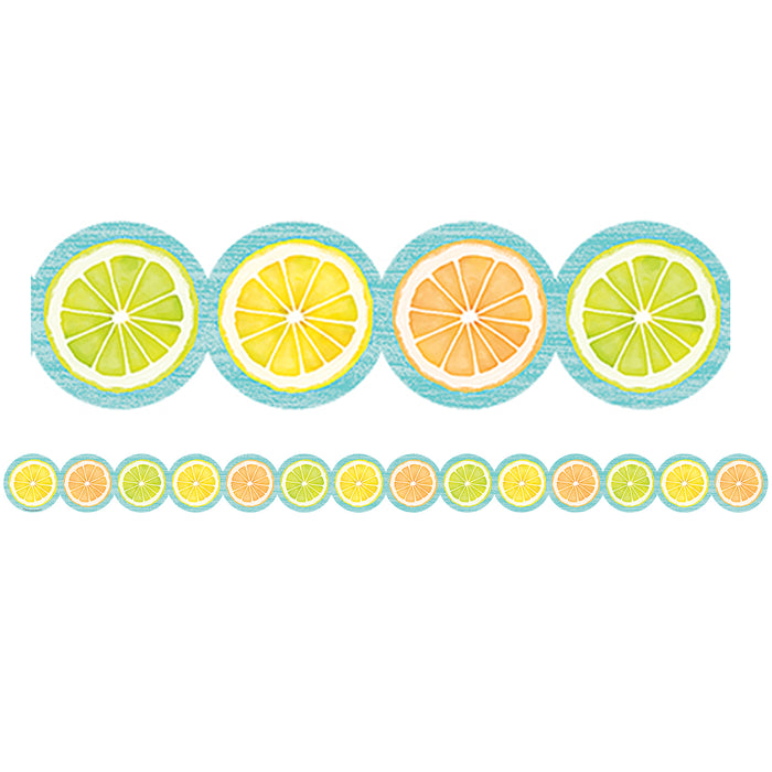 Lemon Zest Citrus Slices Die-Cut Border Trim, 35 Feet Per Pack, 6 Packs