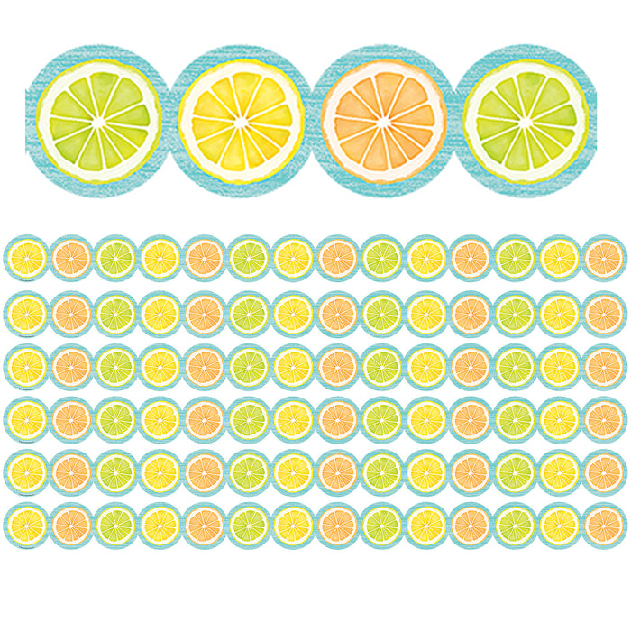 Lemon Zest Citrus Slices Die-Cut Border Trim, 35 Feet Per Pack, 6 Packs