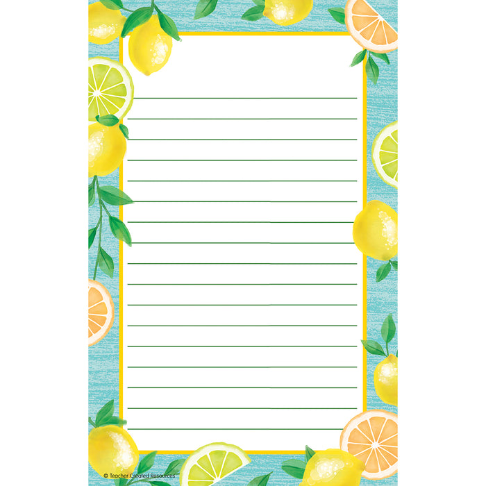 Lemon Zest Notepad, 50 Sheets, 5.25" x 8.5", Pack of 6