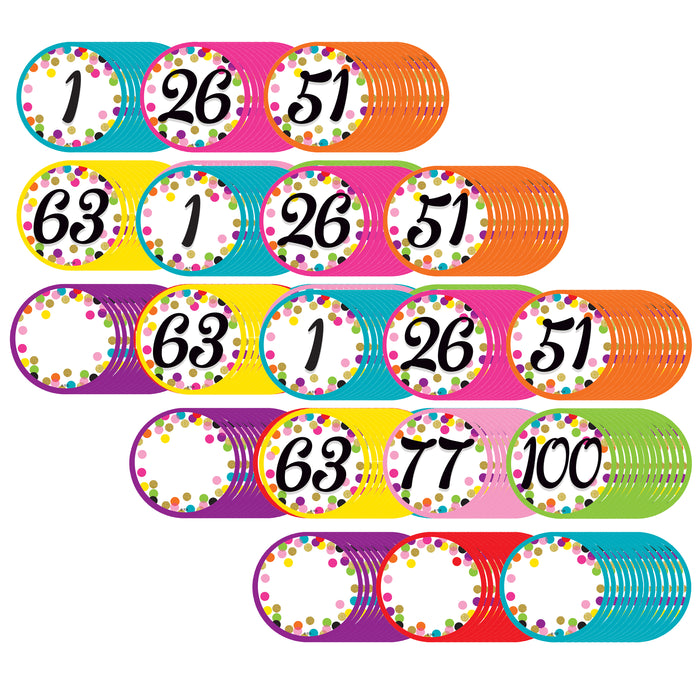 Colorful Vibes Number Cards, 110 Per Pack, 3 Packs