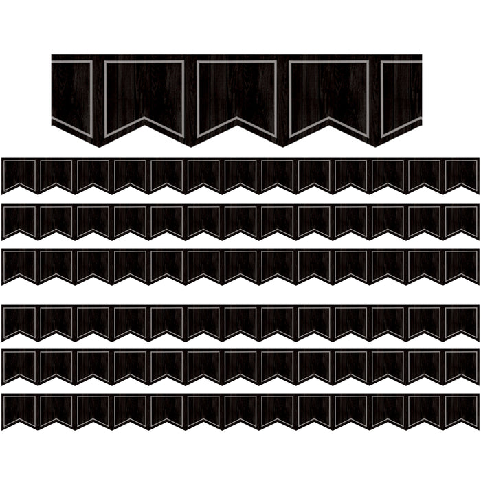 Modern Farmhouse Black Pennants Die-Cut Border Trim, 35 Feet, 6 Packs