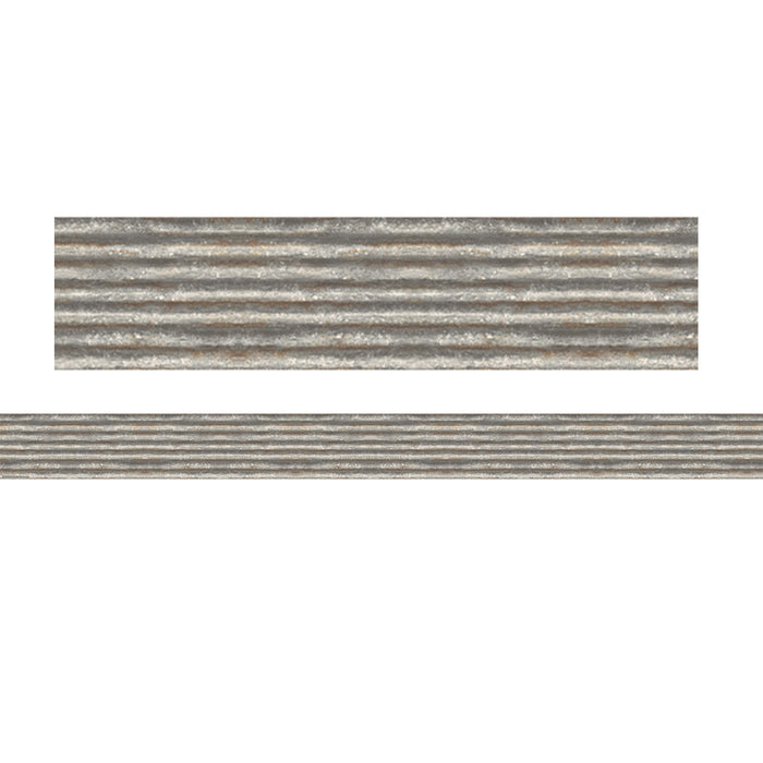 Corrugated Metal Straight Rolled Border Trim, 50 Feet Per Roll, 3 Rolls