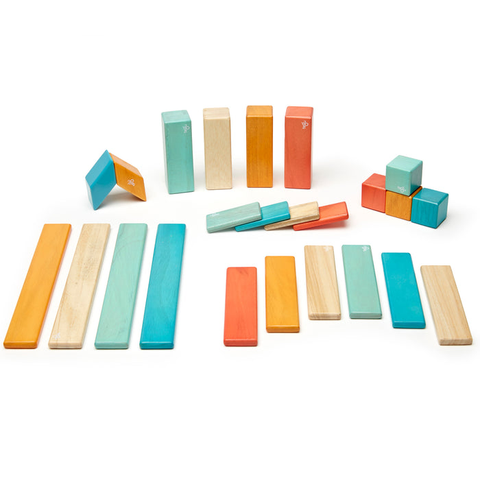 Magnetic Wooden Blocks, 24-Piece Set, Sunset