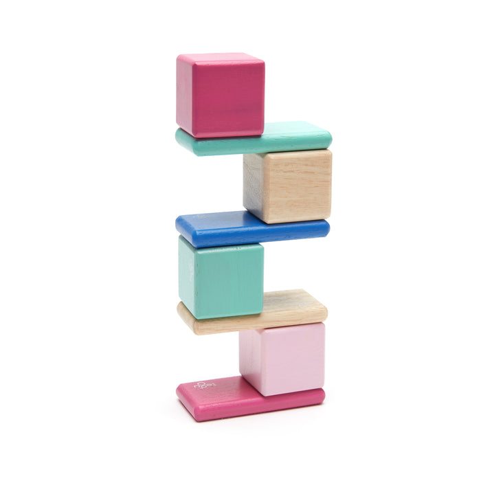 Magnetic Wooden Blocks, 8-Piece Pocket Pouch, Blossom