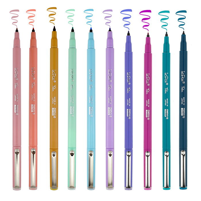 LePen® Flex Marker, Brush Tip, Pastel, 10 Colors