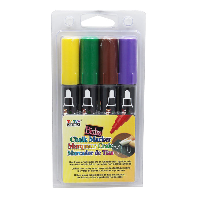 Broad Point Chalk Marker Broad Tip Set 4D, 4 Per Pack, 2 Packs