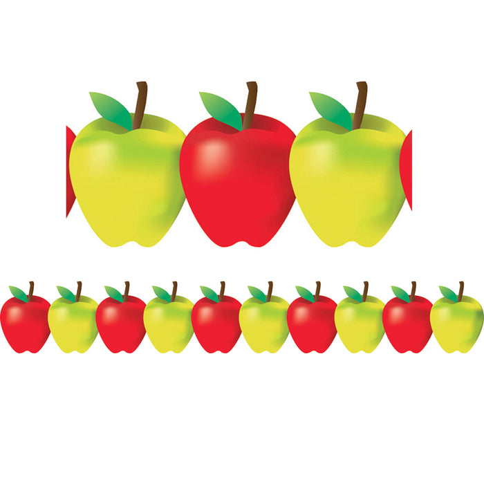 RED AND GREEN APPLES BORDER