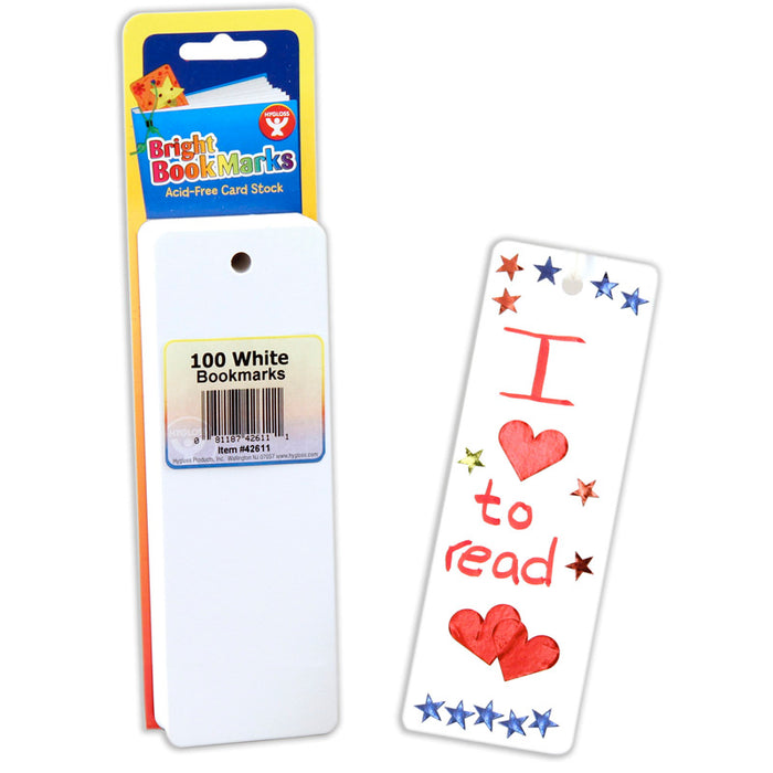 BLANK BOOKMARKS ULTRA WHITE 100PK