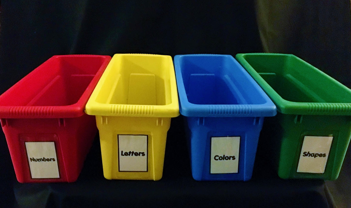 Primary Colors Storage Bins, Set of 4
