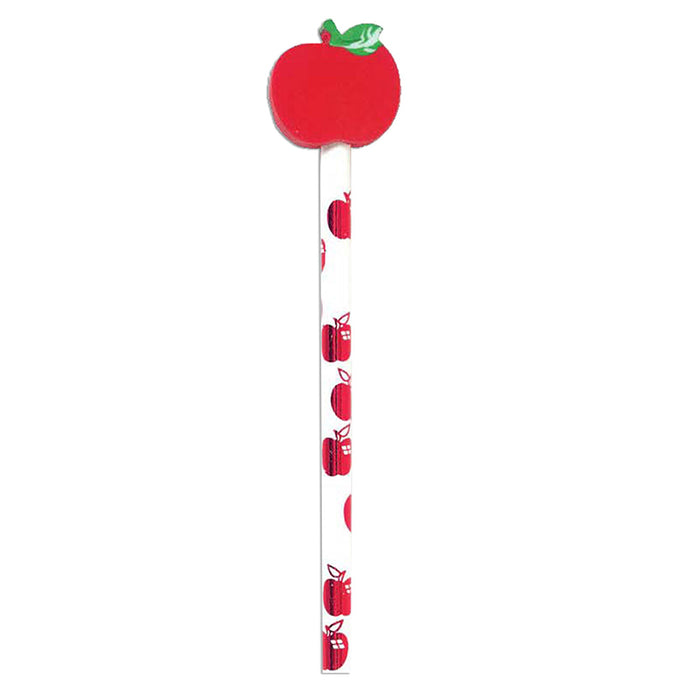 36CT PENCIL AND ERASER TOPPER APPLE