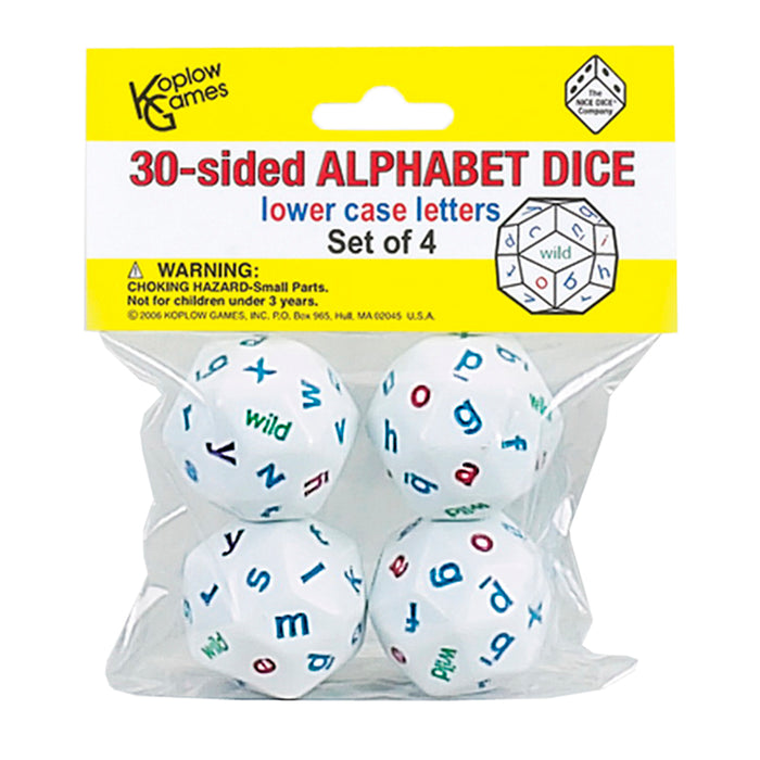 30-SIDED ALPHABET DICE 4 COLORS