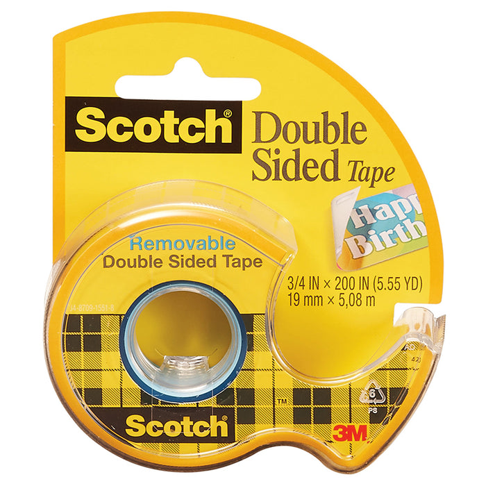 SCOTCH DOUBLE SIDED TAPE 3/4X200IN