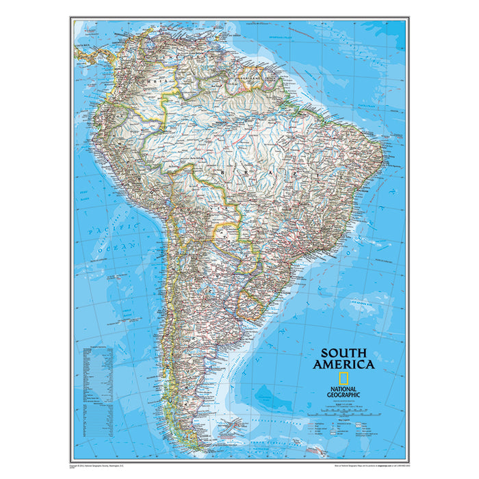 SOUTH AMERICA WALL MAP 24 X 30