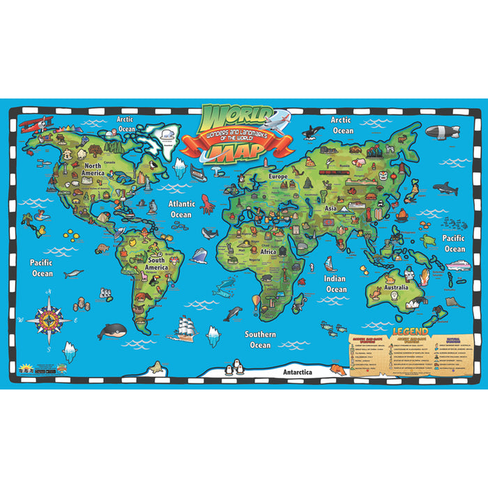 KIDS WORLD MAP INTRACTVE WALL CHART