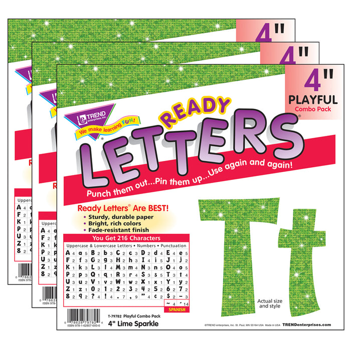 (3 PK) 4IN READY LETTERS LIME