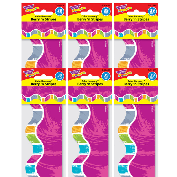 (6 PK) COLOR HARM BERRY N STRIPES